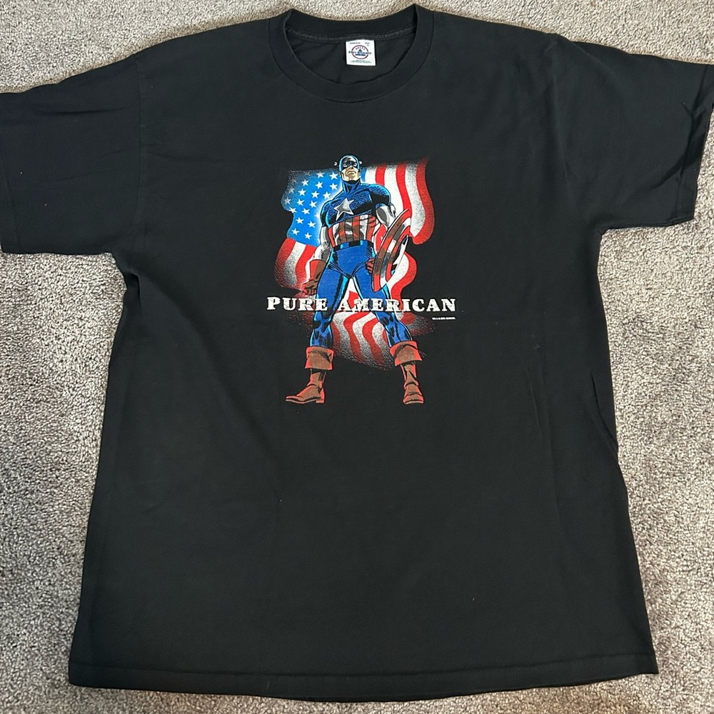 Vintage 2001 Captain America Marvel Graphic T-Shirt